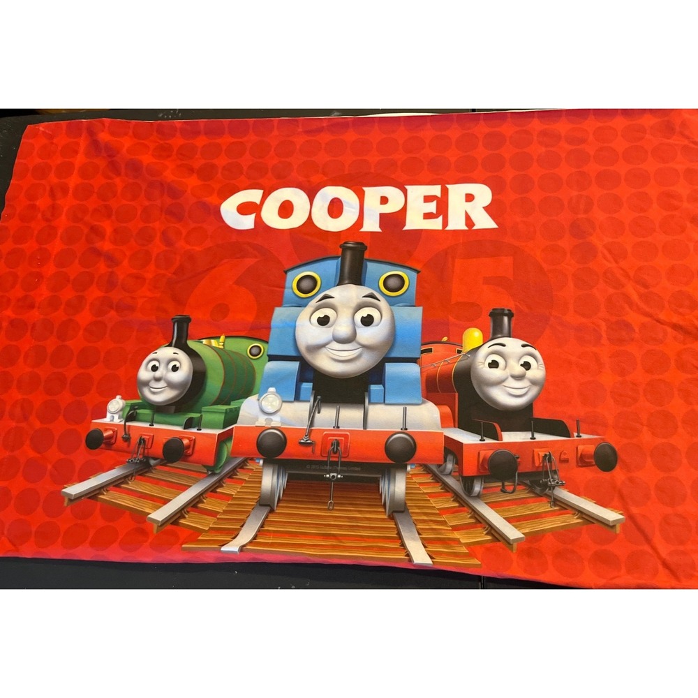Thomas and Friends Personalized Cooper Pillowcase‎ Red Thomas Percy James Train